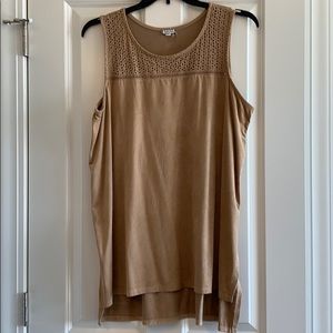 Sleeveless suede top